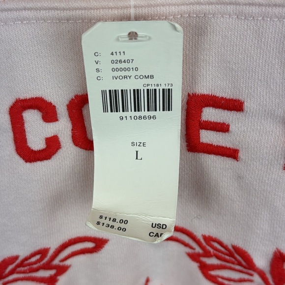 New by Anthropologie Light Ivory Comb Pink Sleeveless Graphic Tee Size Large NWT - Picture 9 of 10